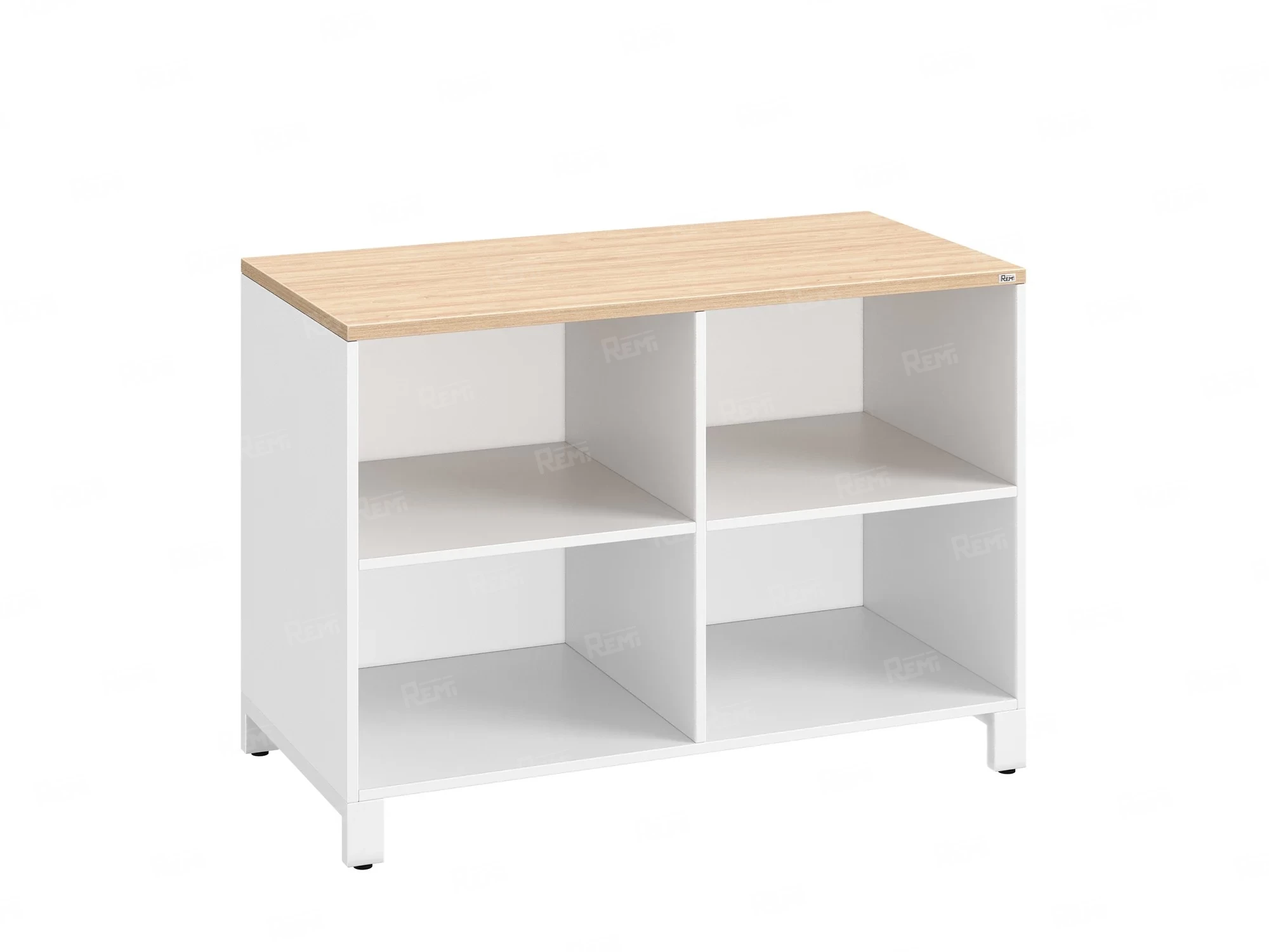 Стеллаж низкий, 4 ячейки 1200х600х850 RM145-12x6 Вяз Швейцарский светлый/Белый