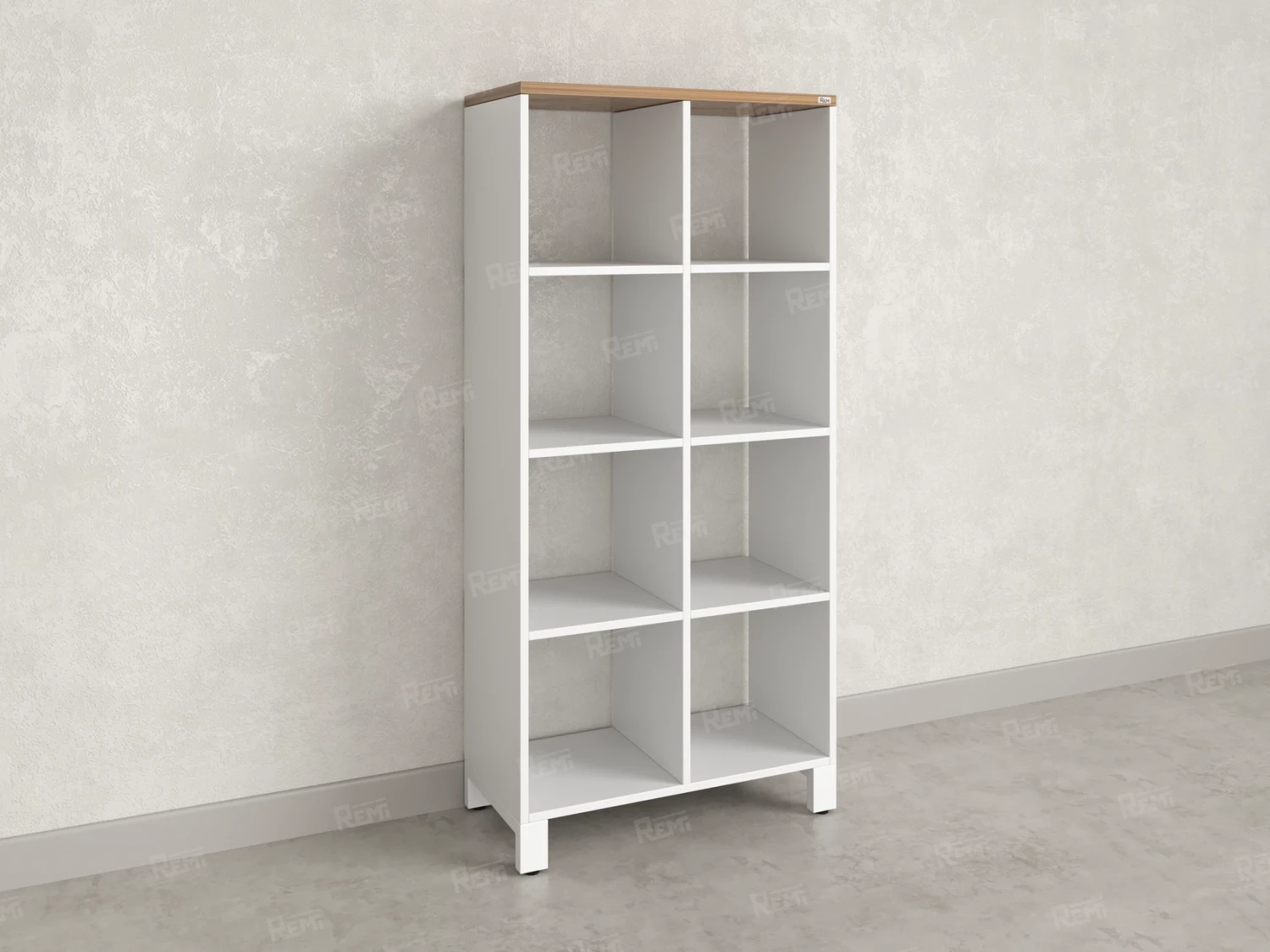 Стеллаж, 8 ячеек 750х370х1620 RM139-75x37 Дуб Юстус/Белый