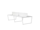 Бенч-система, 4 рабочих места, на U-образных опорах, 2 ЛДСП экранов 2800x1200x750 RM173-4-14x12 Белый/Белый