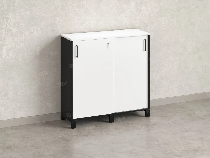 Шкаф-купе низкий, 3 полки 1200x420x1200 RM128-120x42 Белый/Черный