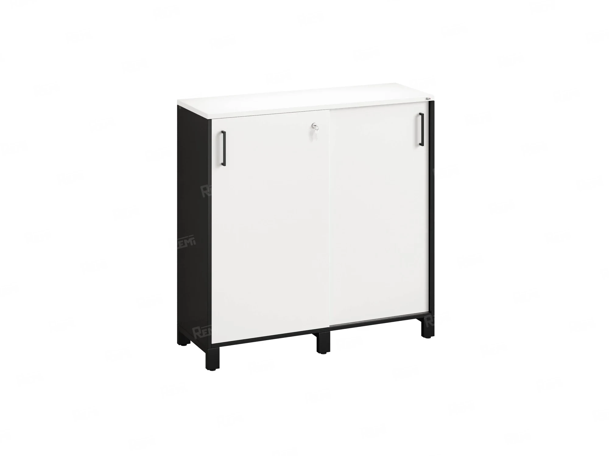 Шкаф-купе низкий, 3 полки 1200x420x1200 RM128-120x42 Белый/Черный