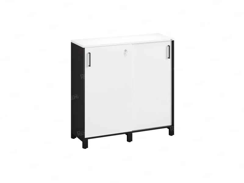 Шкаф-купе низкий, 3 полки 1200x420x1200 RM128-120x42 Белый/Черный