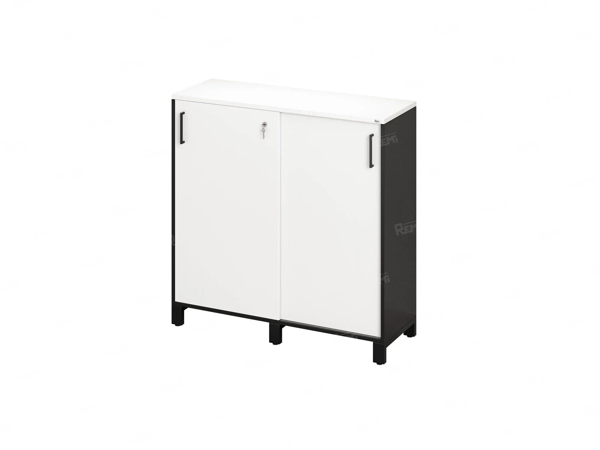 Шкаф-купе низкий, 3 полки 1200x420x1200 RM128-120x42 Белый/Черный