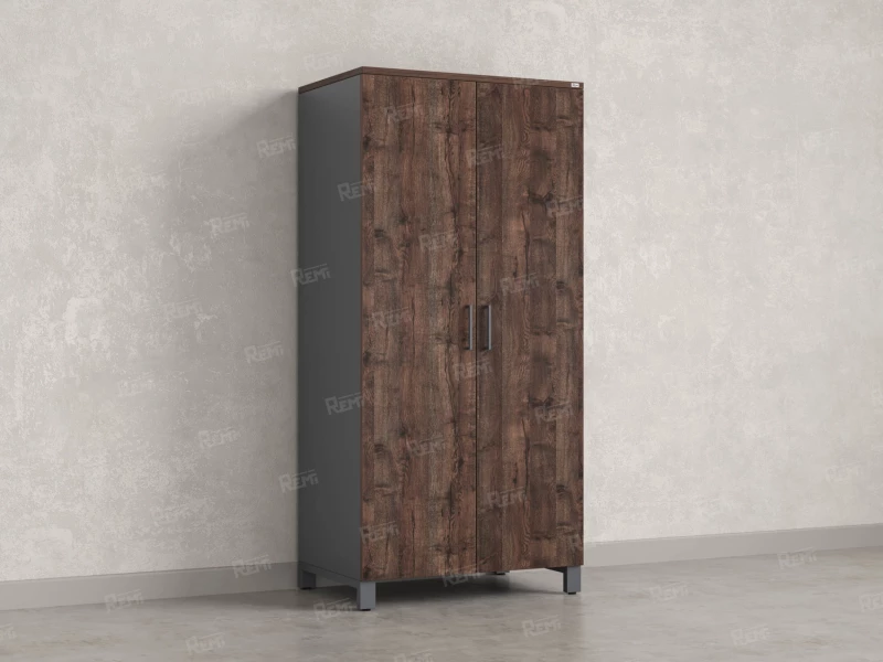 Гардероб, штанга, 1 полка 900x600x1900 RM158-90x60 Дуб Апрельский шоколад/Серый