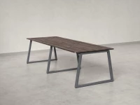 Cтол для переговоров, на A-обазном каркасе 2200x1400x750 RM083-220x140 Дуб Апрельский шоколад/Серый