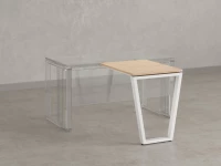 Брифинг прямой, с парящей столешнецей, на U-образном каркасе 1600x700x750 RM074-16x7 Вяз Швейцарский светлый/Белый