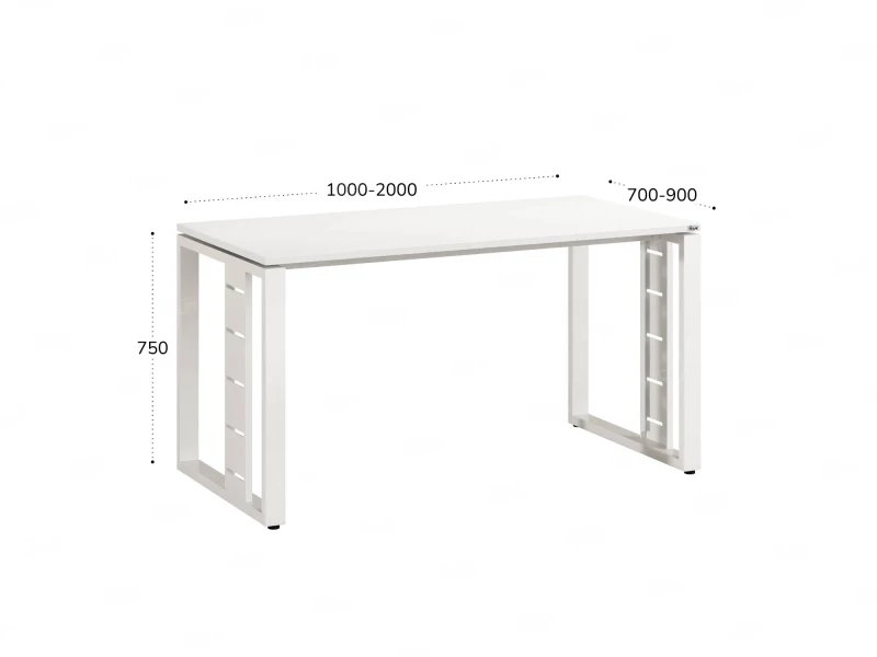 Стол прямой на О-образных опорах 1200x800x750 RM040-12x8 Белый/Белый