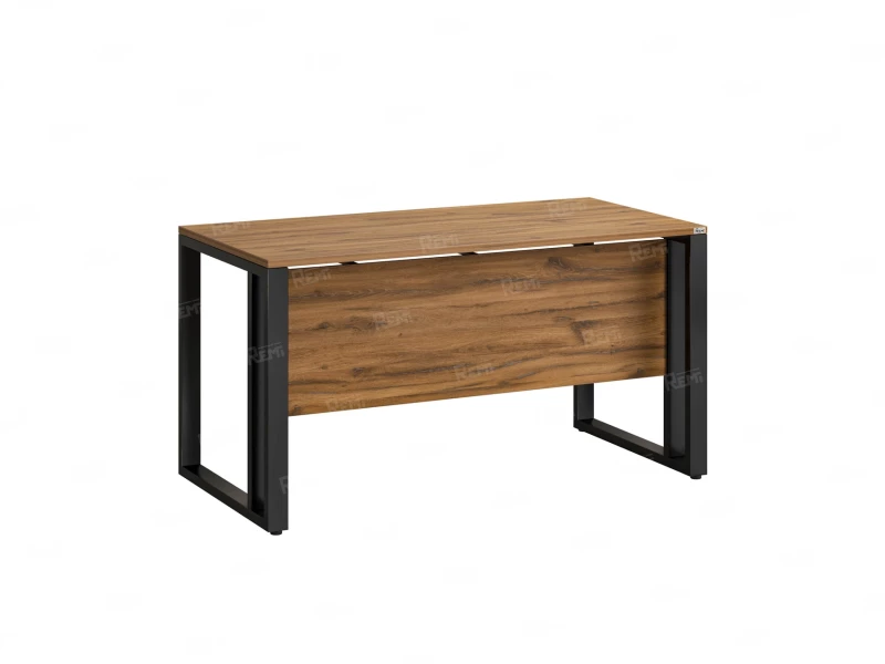 Стол прямой на О-образных опорах с экраном ЛДСП 1800x800x750 RM041-18x8 Юстус/Черный