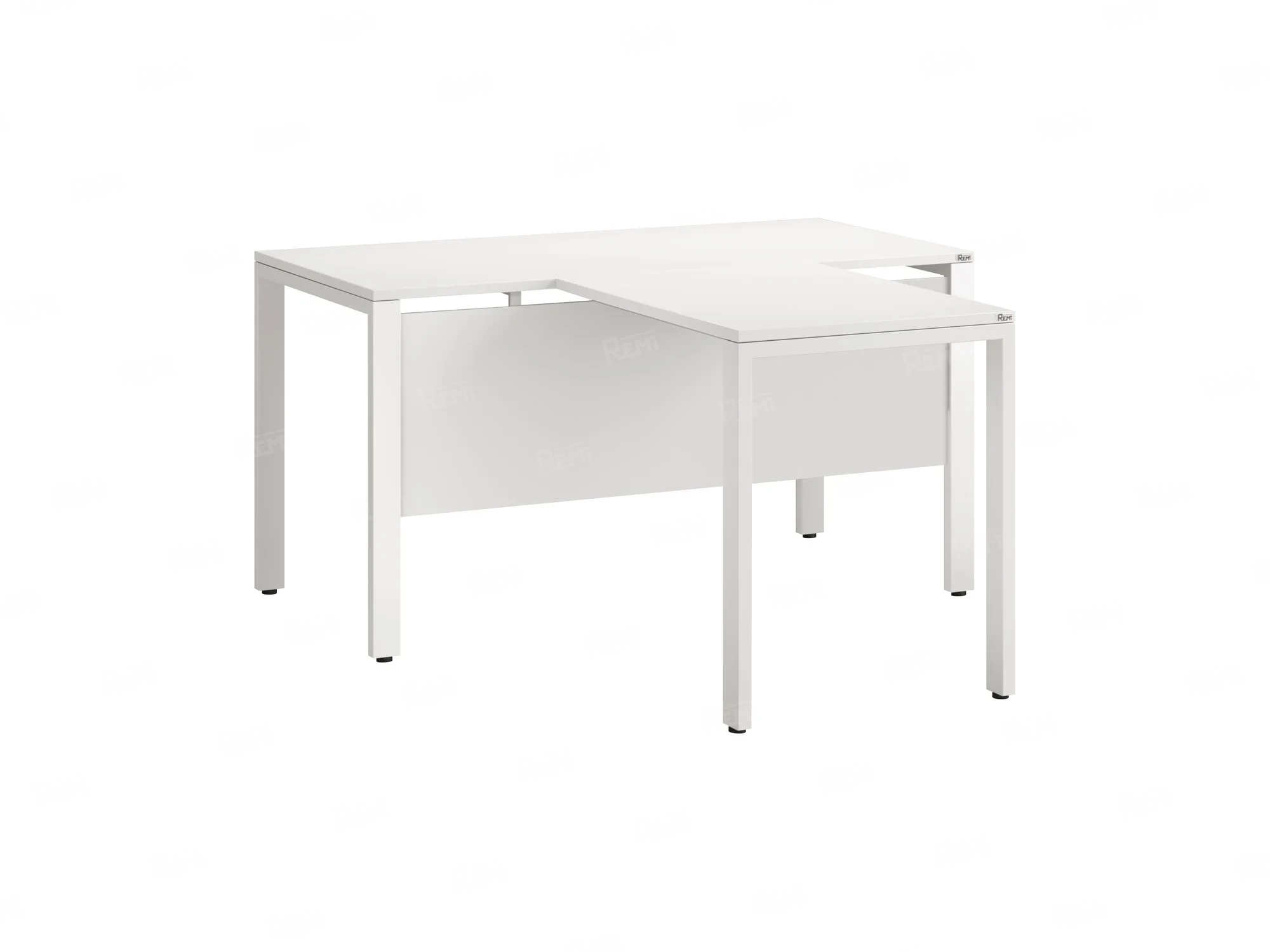 Стол с брифингом на П-образных опорах с экраном ЛДСП RM044-16x8 1600x2400x750 Белый/Белый