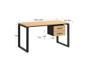 Стол прямой с подвесной тумбой 2 ящика, О-опора 1800x600x750 RM037-18x6 Вяз Швейцарский светлый/Черный