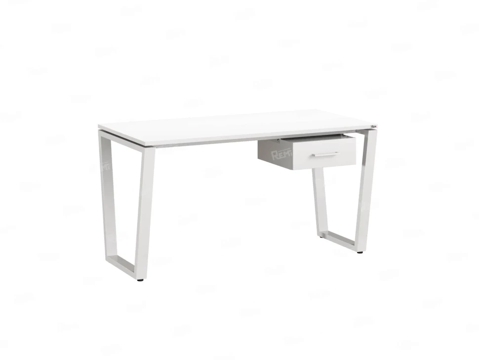 Стол прямой с подвесной тумбой, U-опора 1800x700x750 RM034-18x7 Белый/Белый