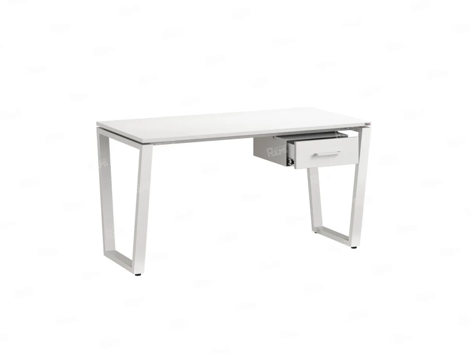 Стол прямой с подвесной тумбой, U-опора 1800x700x750 RM034-18x7 Белый/Белый