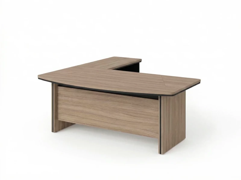 BRL RB070-160x200R Стол руководителя угловой R с тумбой 2 ящика 1600х2000х760 Шорвуд/Черный