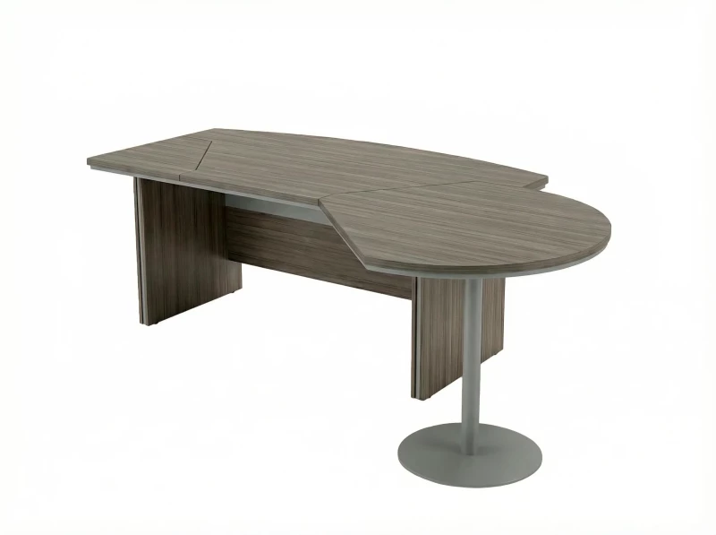 BRL RB069-255x150R Стол руководителя с брифингом правый 2550х1500х760 Шорвуд/Серый вулканический