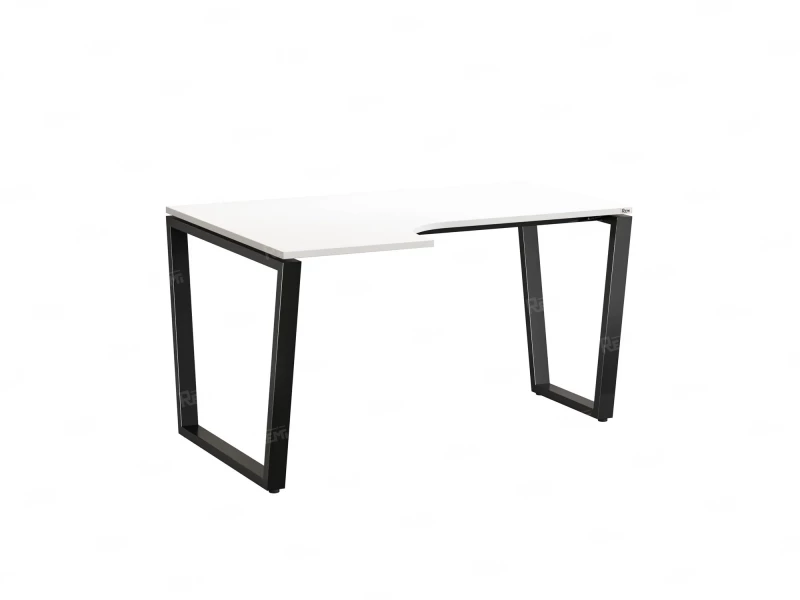 Стол угловой, U-опора, левый 1600x800/1000x750, RM051-16x8-10 Белый/Черный