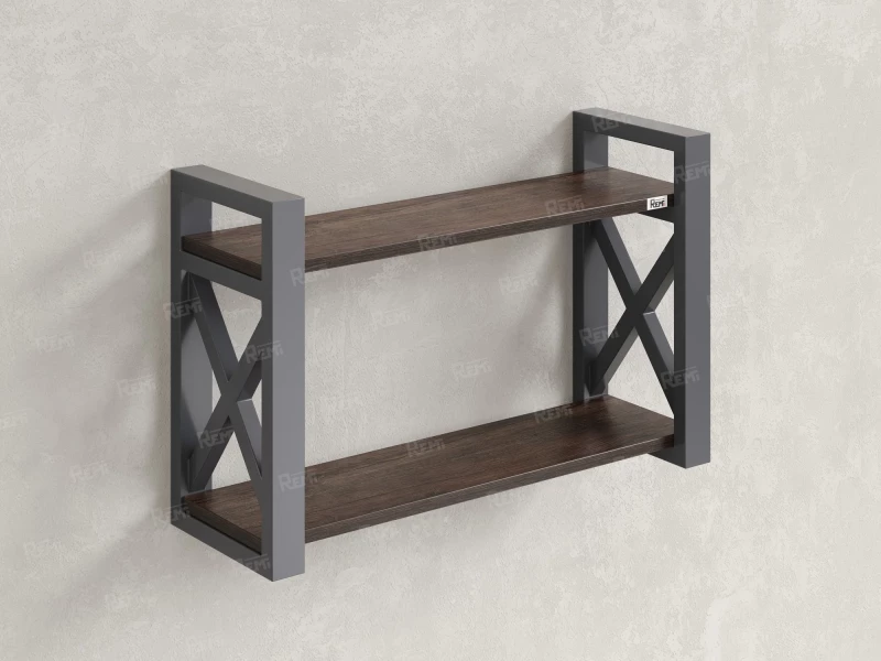 Полка настенная 900x300x500 RM196-90x30 Дуб Апрельский шоколад/Серый