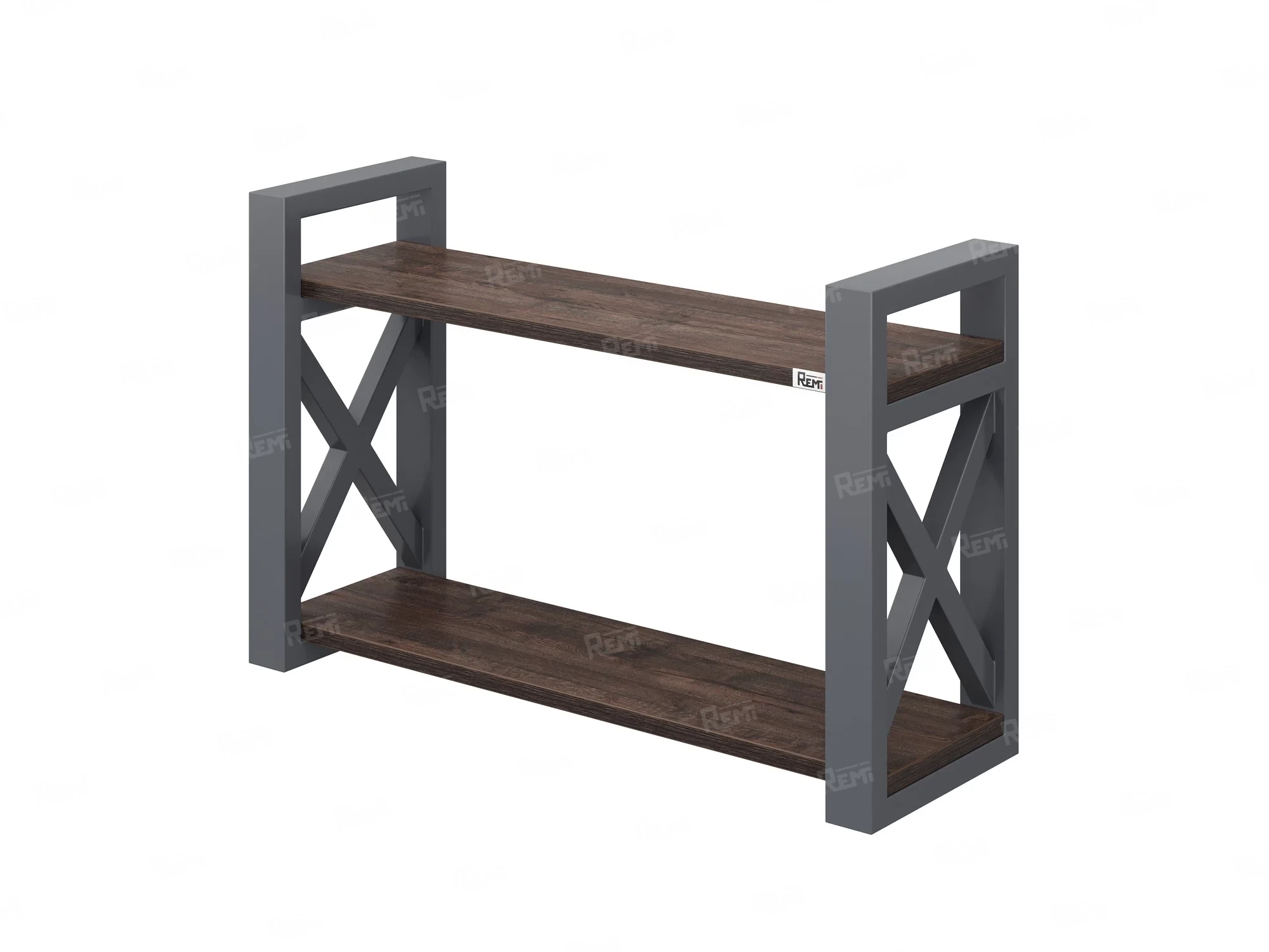 Полка настенная 900x300x500 RM196-90x30 Дуб Апрельский шоколад/Серый