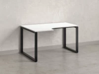 Стол угловой, О-опора, левый 1400x800/1000x750, RM055-14x8-10 Белый/Черный