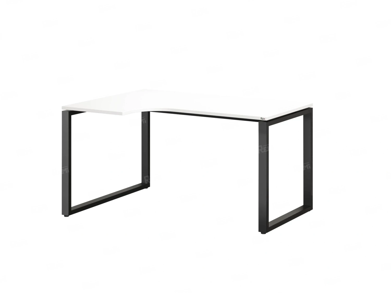 Стол угловой, О-опора, левый 1400x800/1000x750, RM055-14x8-10 Белый/Черный