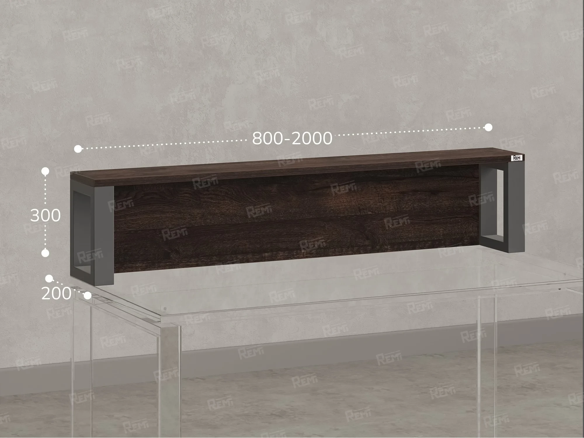 Надстройка для стола 1200x200x300 RM208-120x40 Дуб Апрельский Шоколадный/Серый