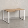 Стол угловой, О-опора, левый 1800x600/900x750, RM055-18x6-9 Дуб Юстус/Белый