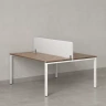 Бенч-система, 2 рабочих места, с одним тканевым экраном 1400x1600x750 RM165-1-14x16 Дуб Юстус/Белый
