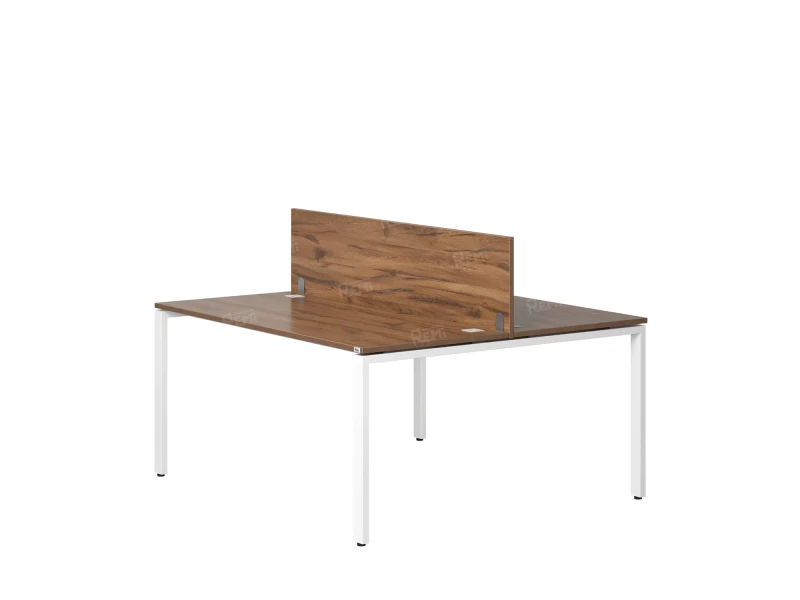 Бенч-система, 2 рабочих места, с одним экраном ЛДСП 1800x1400x750 RM165-2-18x14 Дуб Юстус/Белый