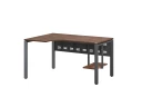 Стол угловой, экран металл, П-опора, левый 1400x900/1200x750, RM059-14x9-12 Дуб Апрельский шоколад/Серый