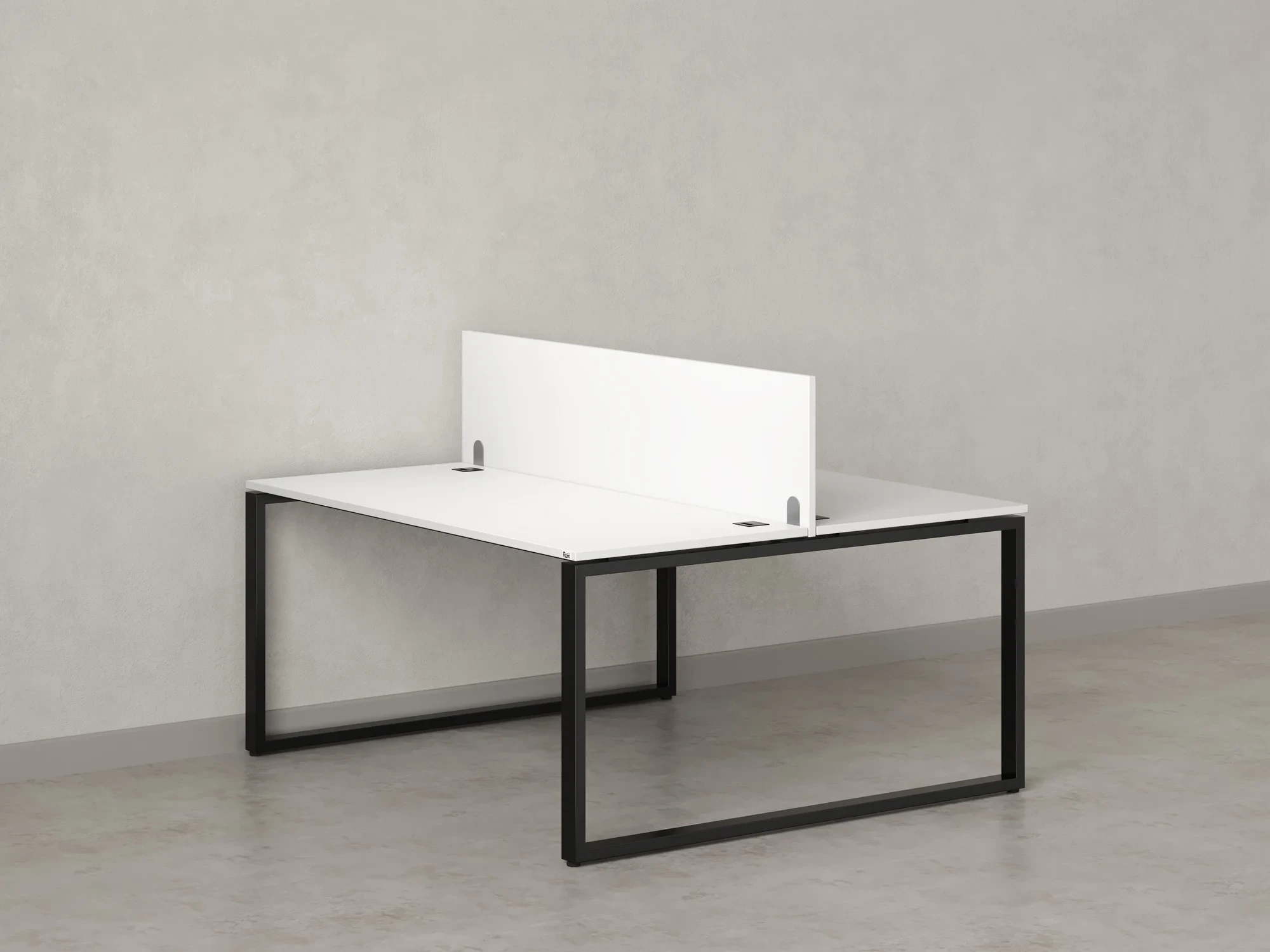 Бенч-система, 2 рабочих места, с одним экраном ЛДСП 1000x1600x750 RM169-2-10x16 Белый/Черный