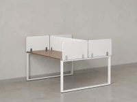 Бенч-система, 2 рабочих места, 5 тканевых экранов 1800x1400x750 RM169-3-18x14 Дуб Юстус/Белый