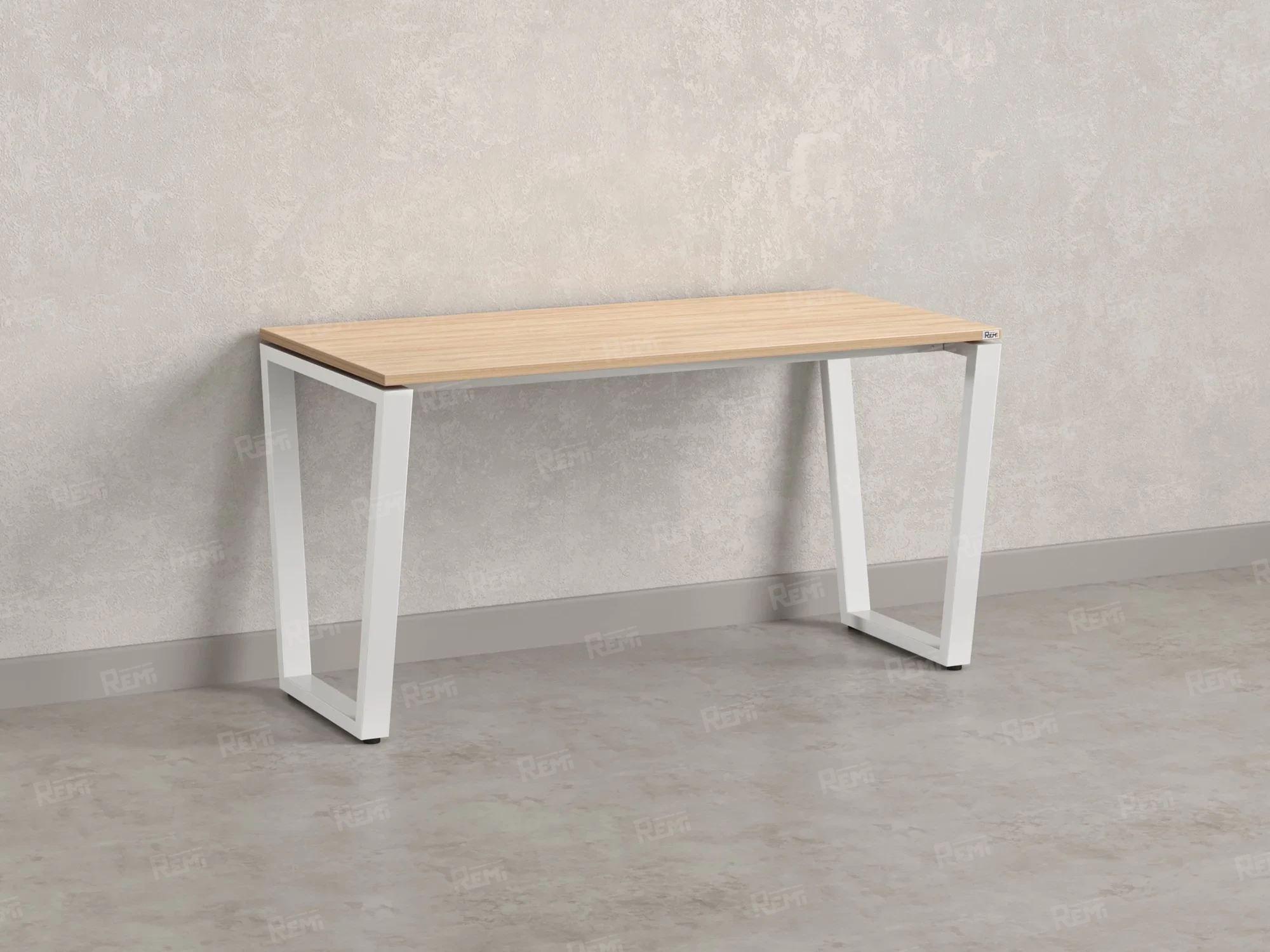 Стол прямой на U-образных опорах 1200x800x750 RM003-12x8 Вяз Швейцарский светлый/Белый