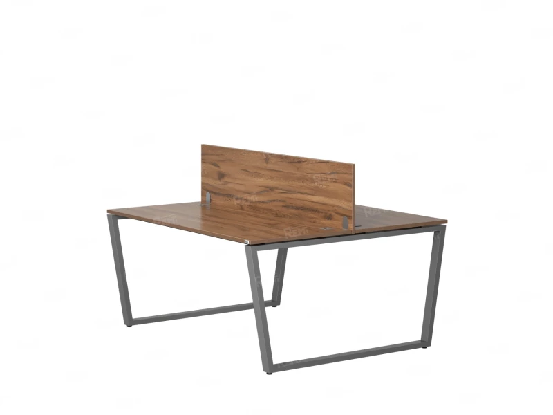 Бенч-система, 2 рабочих места, с одним экраном ЛДСП 1400x1600x750 RM172-2-14x16 Дуб Юстус/Серый