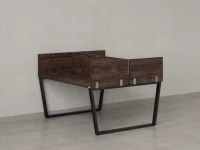 Бенч-система, 2 рабочих места, 5 ЛДСП экранов 1200x1600x750 RM172-4-12x16 Дуб Апрельский шоколад/Черный
