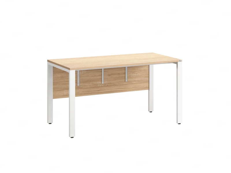 Стол прямой на П-образных опорах, экран ЛДСП 1000x700x750 RM005-10x7 Вяз Швейцарский светлый/Белый
