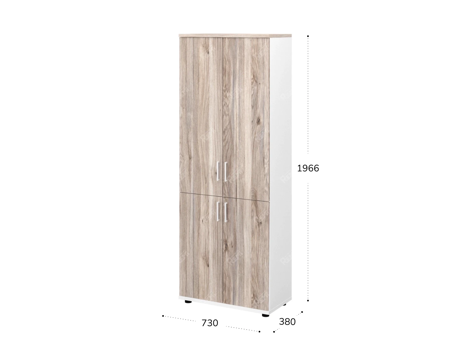Шкаф закрытый 730x380x1966 RTD055 Дуб Маувелла/Белый. Серия Тандем / Tandem. Серия Тандем / Tandem