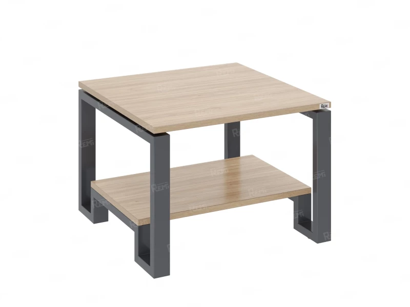 Журнальный стол с полкой 800x700x550 RM181-8x7 Вяз Швейцарский светлый/Серый