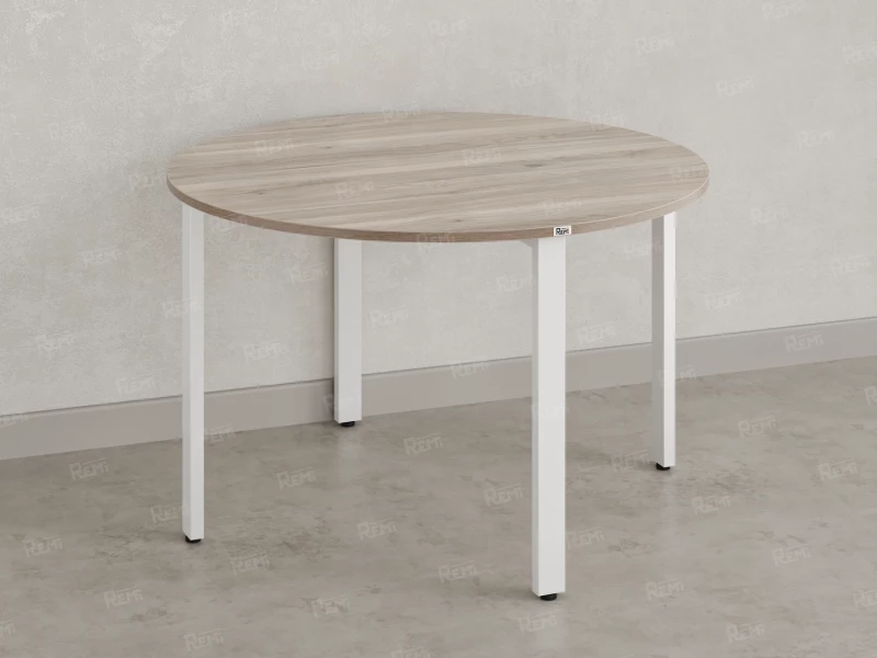 Круглый стол на П-образных опорах 1400x1400x750 RM186-14x14 Дуб Маувелла/Белый