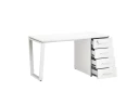 Стол прямой с тумбой на U-образных опоре, правый 1800x700x750 RM101-18x7 Белый/Белый