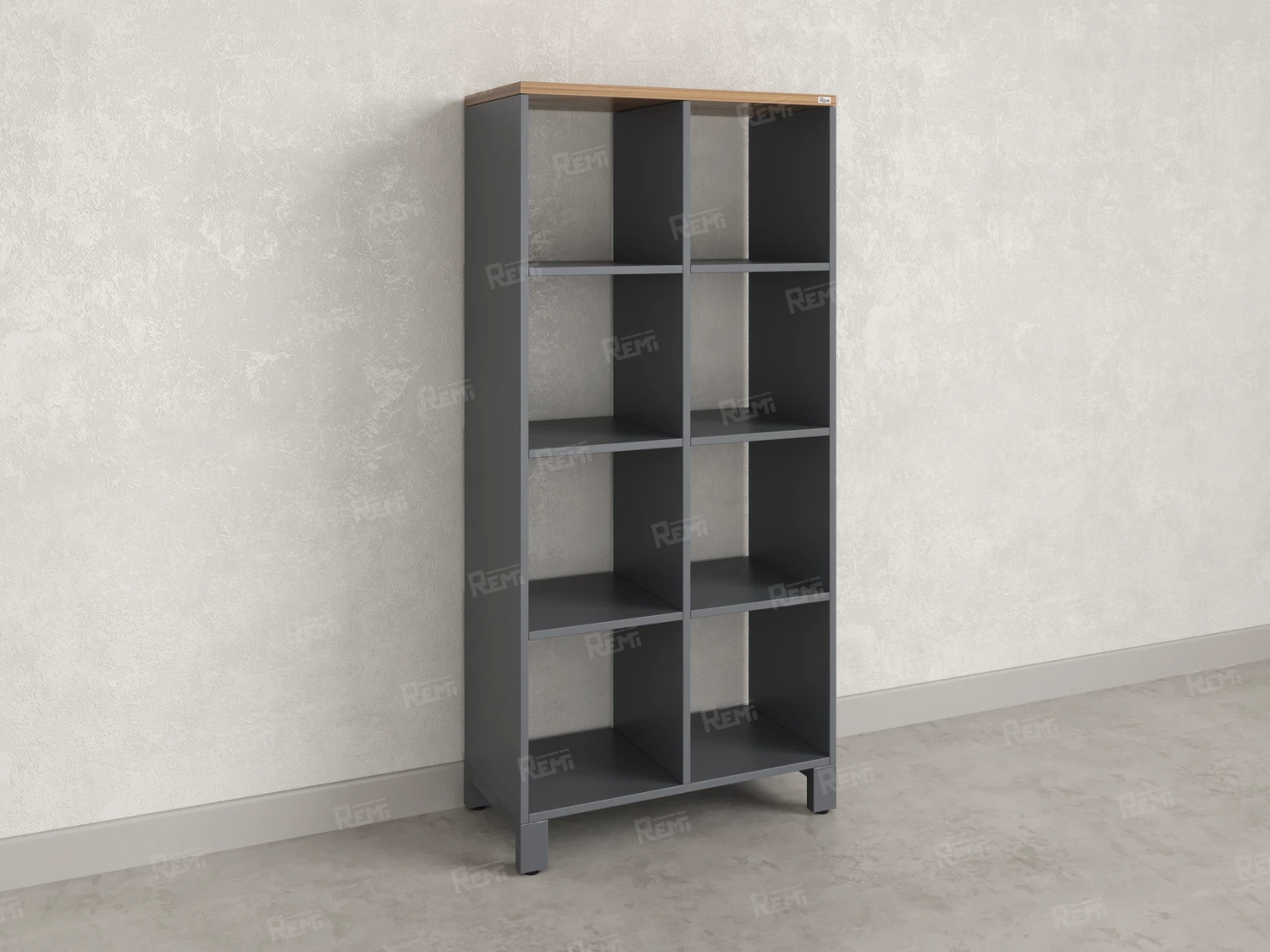 Стеллаж, 8 ячеек 750х370х1620 RM139-75x37 Дуб Юстус/Серый