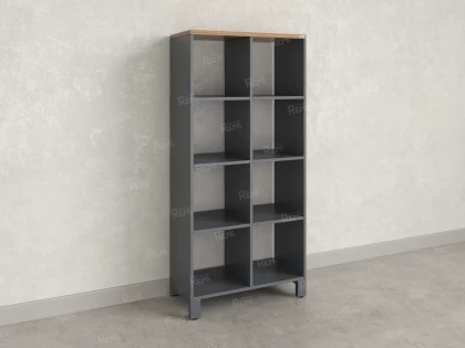 Стеллаж, 8 ячеек 750х370х1620 RM139-75x37 Дуб Юстус/Серый