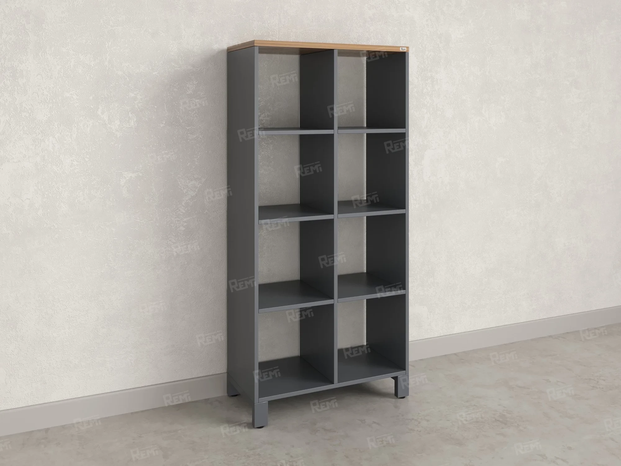 Стеллаж, 8 ячеек 750х370х1620 RM139-75x37 Дуб Юстус/Серый