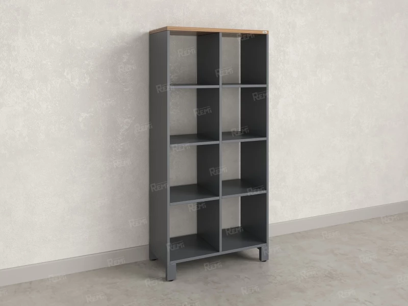 Стеллаж, 8 ячеек 750х370х1620 RM139-75x37 Дуб Юстус/Серый