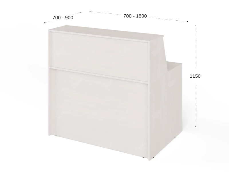 Блок ресепшн RLG068 с полкой 130x80x125 Дуб Молочный, Серия ЛАЙТ | LIGHT