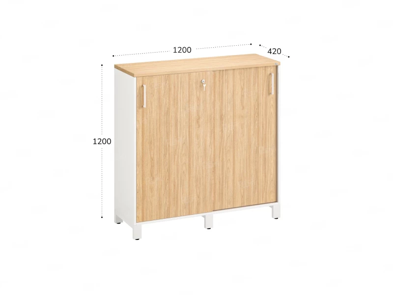 Шкаф-купе низкий, 3 полки 1200x420x1200 RM128-120x42 Вяз Швейцарский светлый/Белый