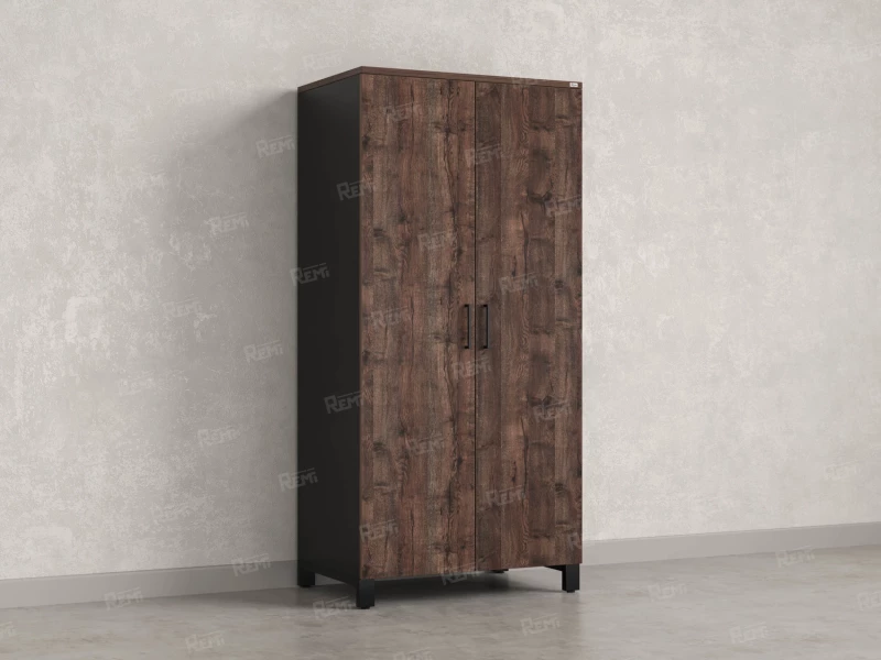 Гардероб, штанга, 1 полка 900x600x1900 RM158-90x60 Дуб Апрельский шоколад/Черный