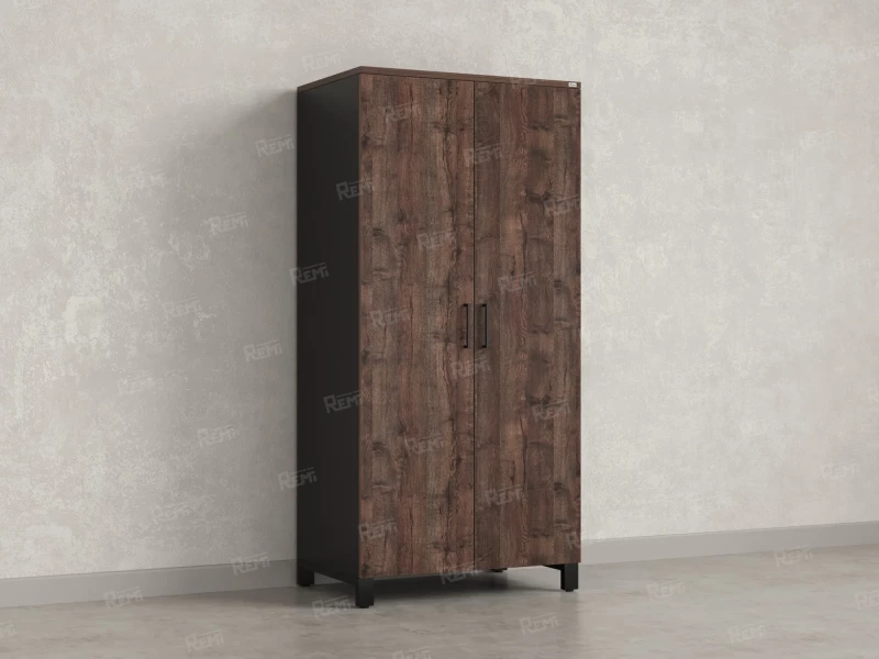 Гардероб, штанга, 1 полка 900x600x1900 RM158-90x60 Дуб Апрельский шоколад/Черный