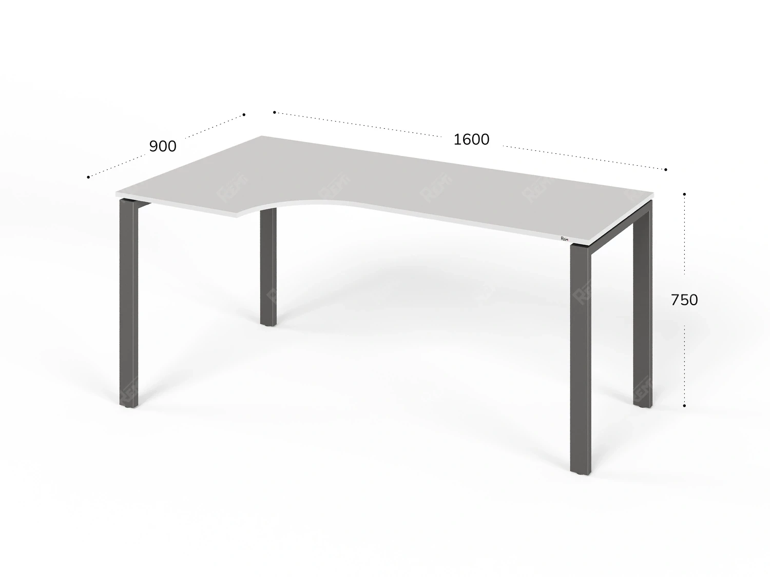 Угловой стол RLG016 160x90x75 Белый, Серия ЛАЙТ | LIGHT