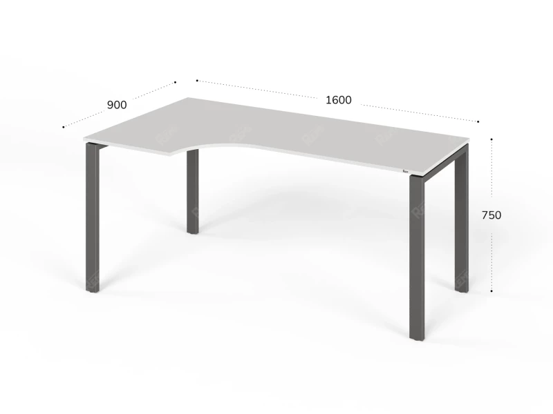 Угловой стол RLG016 160x90x75 Белый, Серия ЛАЙТ | LIGHT