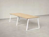 Cтол для переговоров, на A-обазном каркасе 2300x1400x750 RM083-230x140 Вяз Швейцарский светлый/Белый