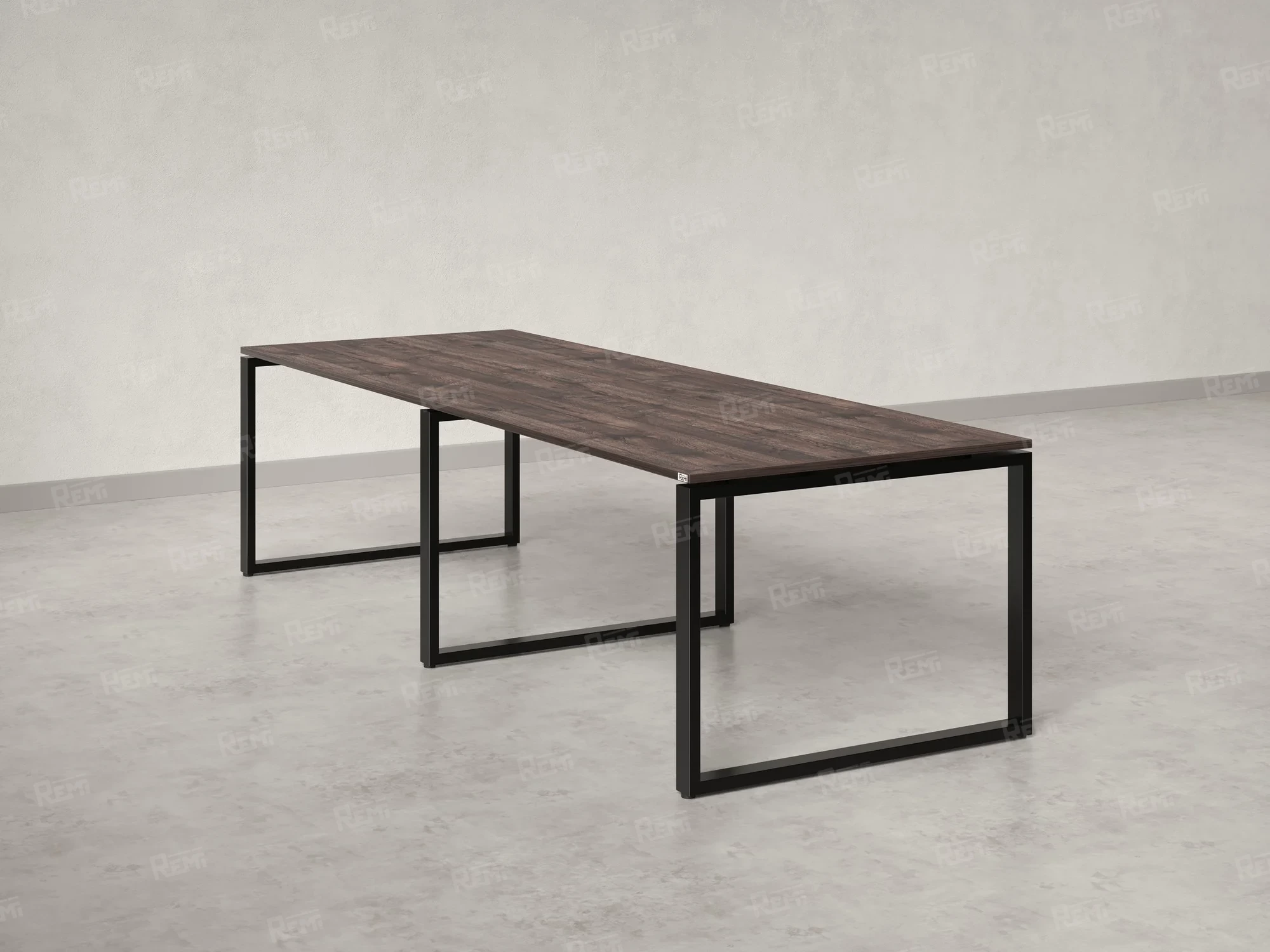 Cтол для переговоров, на О-обазном каркасе 2100x1000x750 RM081-210x100 Дуб Апрельский шоколад/Черный